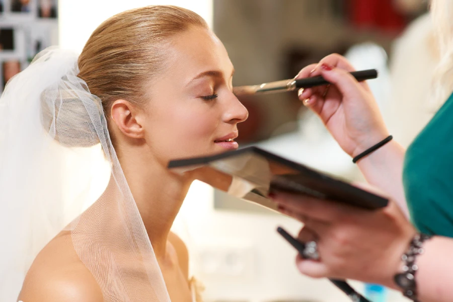 Bridal makeup application at Skin Kouture